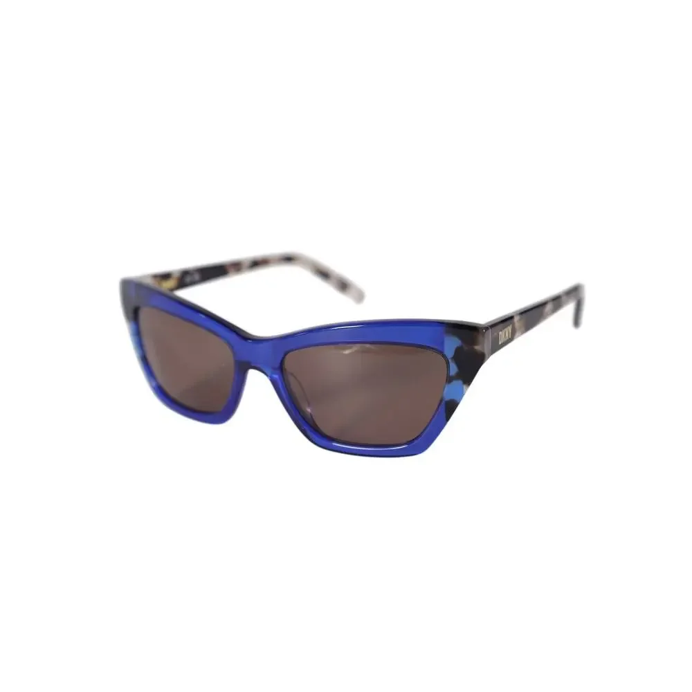 DKNY Narrow Cat Eye Womens Sunglasses–Cobalt Blue/Bone Tortoise–Retro Chic–NWT